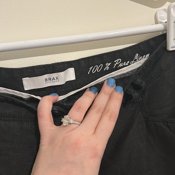 Brax Feel Good 100% Pure Linen Palazzo Style Farina Trouser Pants Wide Leg - Picture 4 of 8